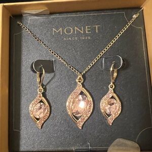 Money Rose Gold Earrings and pendant